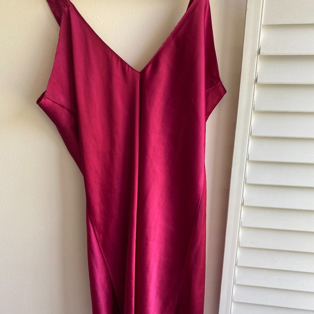 Vintage Erika Taylor Slip Nightie Chemise  Red Cranberry Size Medium